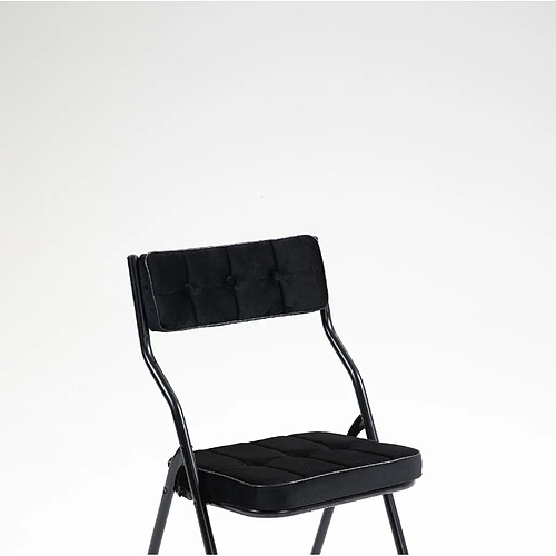 STILVORA Lot de 2 chaises de salle à manger pliables noires en velours