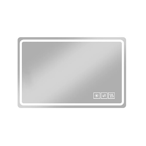 STILVORA Miroir mural LED salle de bain 100 x 60 cm argent antibuée