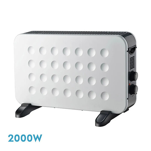 Convecteur FABRILAMP Hogar 2000 W blanc noir turbo 38x61x22 cm
