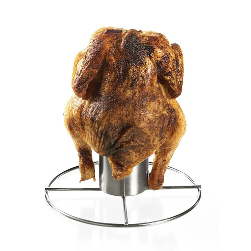 Westfalia Support pour poulet grillé avec récipient à arômes, acier inoxydable