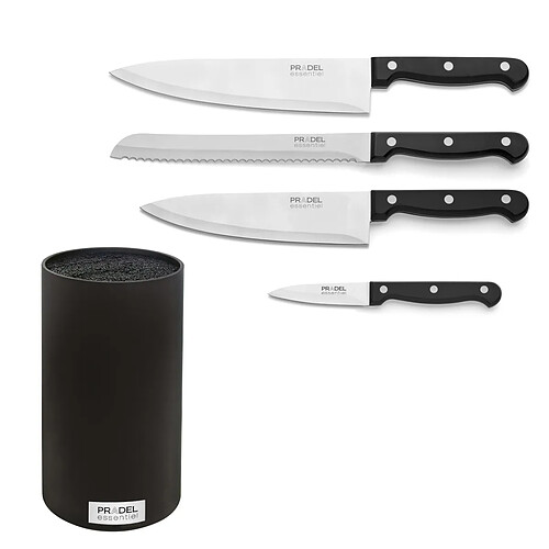 Richardson Sheffield Craft - Bloc plastique noir spaghettis avec 4 couteaux de cuisine