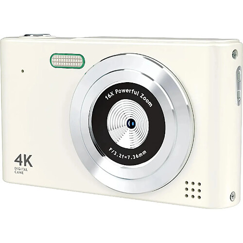 ByteLike Blanc Appareil photo compact rétro