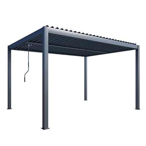 Aica Sanitaire Pergola bioclimatique 3x3m - Structure et Lames orientables en aluminium