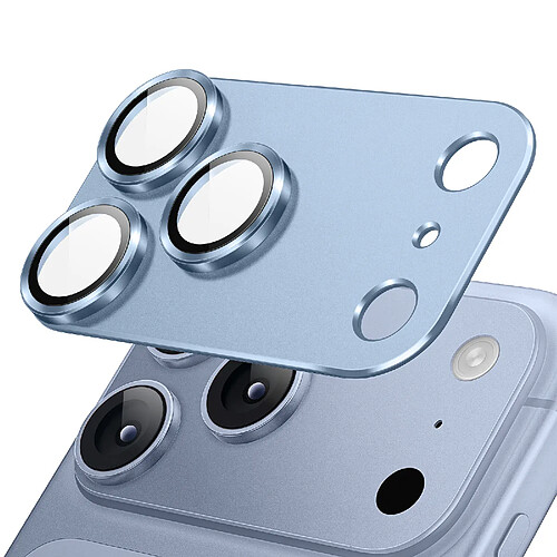 Avizar Protection Caméra pour iPhone 18 Pro en Verre Trempé avec Cadre Titane Bleu clair