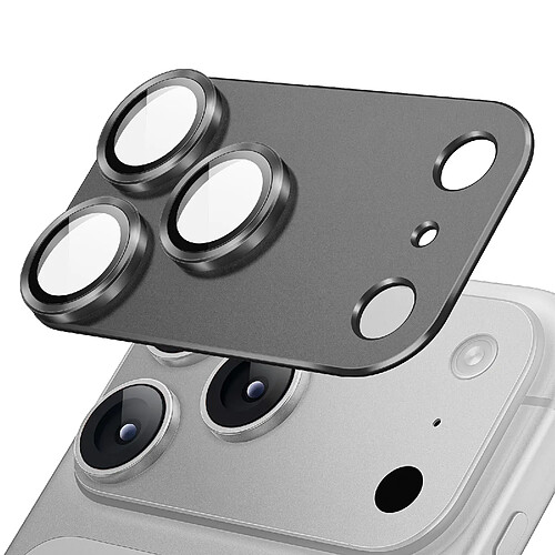 Avizar Protection Caméra pour iPhone 18 Pro en Verre Trempé avec Cadre Titane Gris foncé
