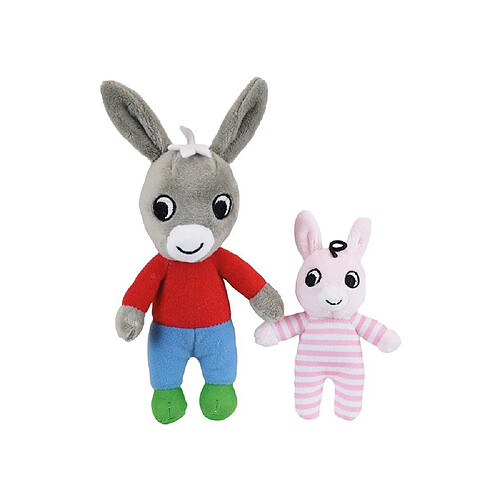 JEMINI Set de peluches Trotro et Zaza - 2 personnages - Gris & rose