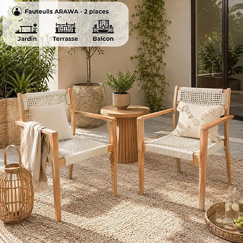 Lot de fauteuils de jardin 2 places