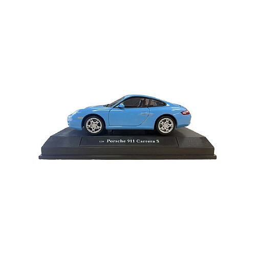 Cararama Porsche 911 Carrera S Coupé - 1:24 - Bleu - Modèle réduit avec portes et capot ouvrants