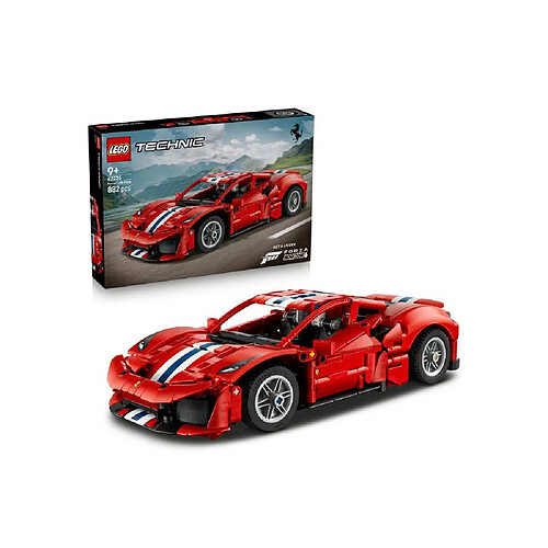 LEGO Technic 42235 Ferrari 488 Pista - 882 pièces - Rouges et bandes de course