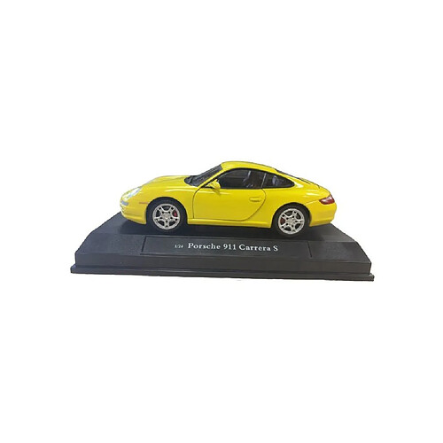Cararama Porsche 911 Carrera S Coupé - Jaune - Modèle 1/24 en métal