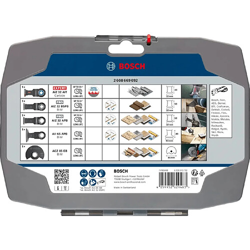 Bosch professional coffret lames oscillantes - 5 pcs