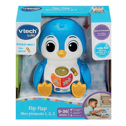 Vtech baby peluche interactive pingouin - Bleu