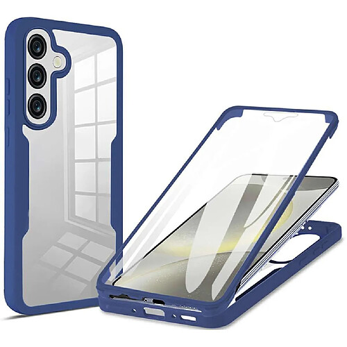 Htdmobiles Coque pour Samsung Galaxy A27 5G - housse etui silicone gel 360 integrale (avant et arrière) - BLEU