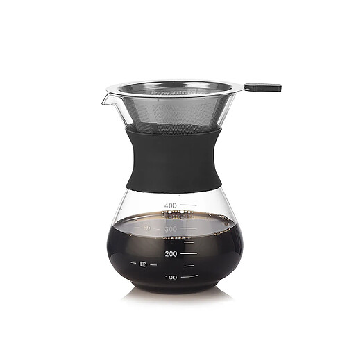 INF Cafetière à verser 400 ml avec filtre - Verre transparent