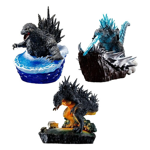 Megahouse Godzilla - Pack 3 Figurines Godzilla Petitrama Ex Godzilla Minus 1 From 0 To -1
