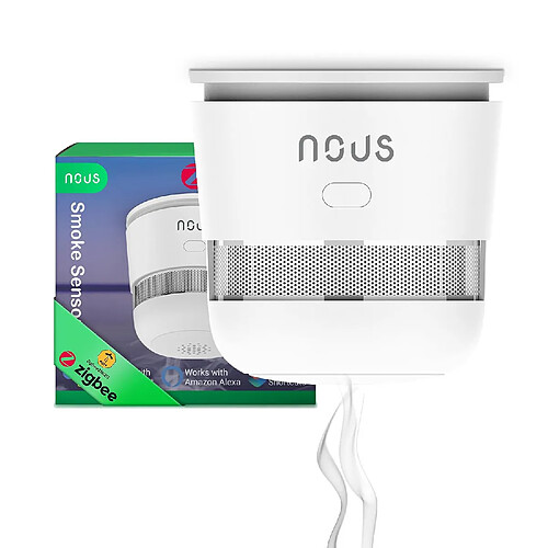 E8 Détecteur de Fumée Zigbee Intelligent, Capteur Photoélectrique avec Alarme 85dB, Batteri