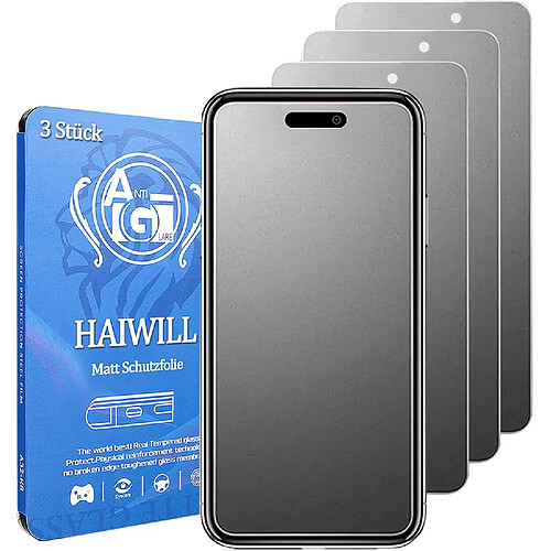 HAIWILL Lot de 3 films de protection d'écran mats pour iPhon