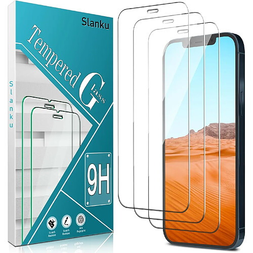 Slanku 3 pièces Verre Trempé pour iPhone 12, 12 Pro Film Pro
