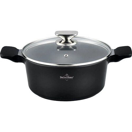 Faitout 16cm avec couvercle tous feux dont induction Basel Premium Collection Noir Swiss Haus SH-BC16B