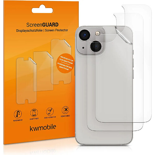 3x Film de protection verso compatible avec Apple iPhone 13