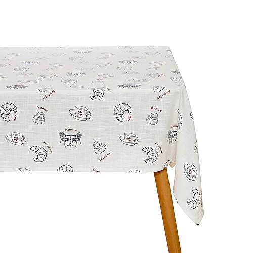 Atmosphera Nappe Imprimée en Coton Fra 140x240cm Blanc
