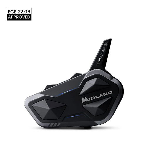 Midland BTR1 Advanced X Solo - Intercom moto Bluetooth conférence 4 pers. 1200 m
