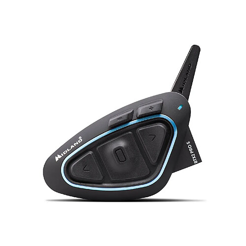 Midland BTX2 Pro S LR Solo - Intercom moto Bluetooth 8 pers. 1,6 km, radio FM