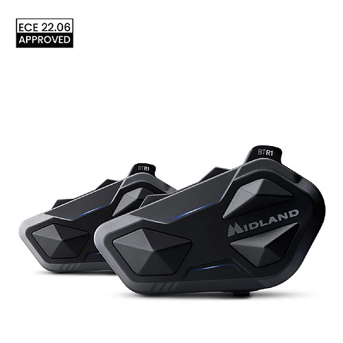 Midland BTR1 Duo - Intercom moto Bluetooth conférence 4 pers. 800 m, RCF
