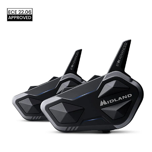 Midland BTR1 Advanced X Duo - Intercom moto Bluetooth conférence 4 pers. 1200 m