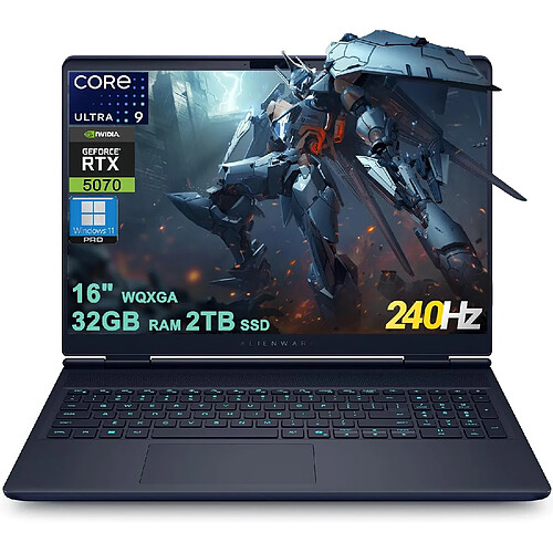 Alienware Dell Alienware 16X Aurora AC16251 / Core Ultra 9 / RTX 5070 Max-Q / RAM 32 GB / 2TB SSD / 16,0? WQXGA · Reconditionné