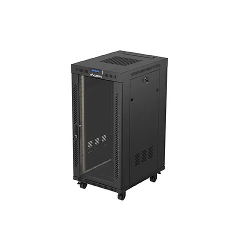 Armoire d'Installation Rack Lanberg 24U 600x800 Noire Porte en Verre V2