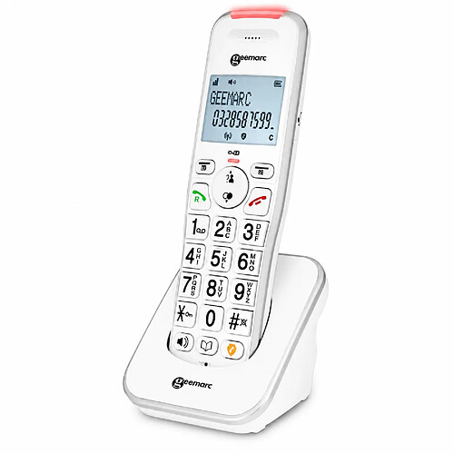 Geemarc Pack de 2 Téléphones sans fil Senior Liberty 200 avec Grosses touches Blanc