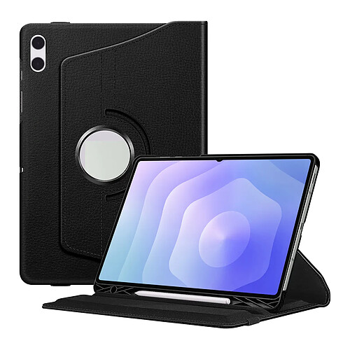 Coque rotatif en cuir pour Samsung Galaxy Tab S11 Ultra 14.6" - Noir - Visiodirect -