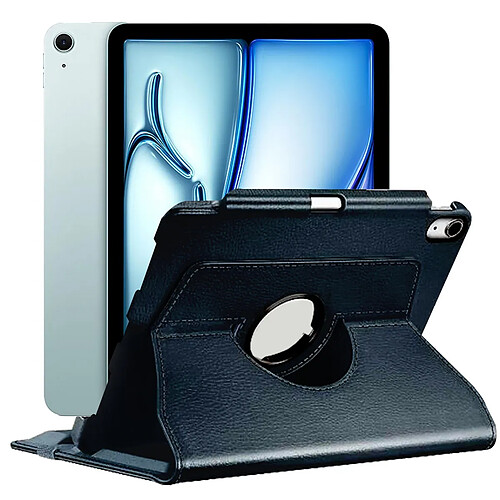 Coque rotatif en simili cuir pour iPad Pro 11 2025 11" - Noir - Visiodirect -