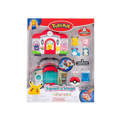 Squishmallows Squish-a-longs Pokémon Center - 4 Mini-Squish + 3 accessoires