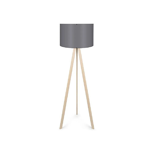 Lampe sur pied scandinave D BY M.RED - Gris chêne - MDF/PVC - Abat-jour gris - E27 40 W
