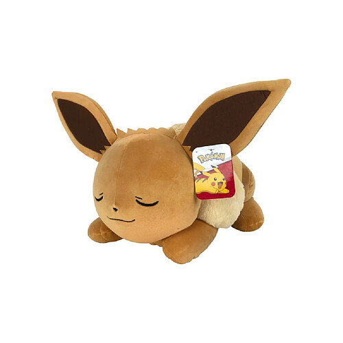 Pokémon Peluche Évoli endormi - 45 cm - Ultra-douce