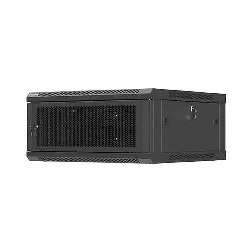 Lanberg Armoire de Montage Murale 19" 4U 600x600 Noire, Porte Perforée WF01-6604-23B