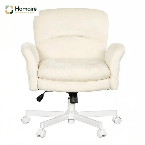 HOMAIRE Chaise de bureau naturel en chenille et coton et métal de 71 × 71 × 92.5 cm