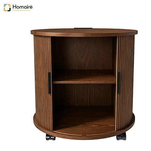 HOMAIRE Table de chevet nogal en décor bois de 60 x 60 x 60 cm