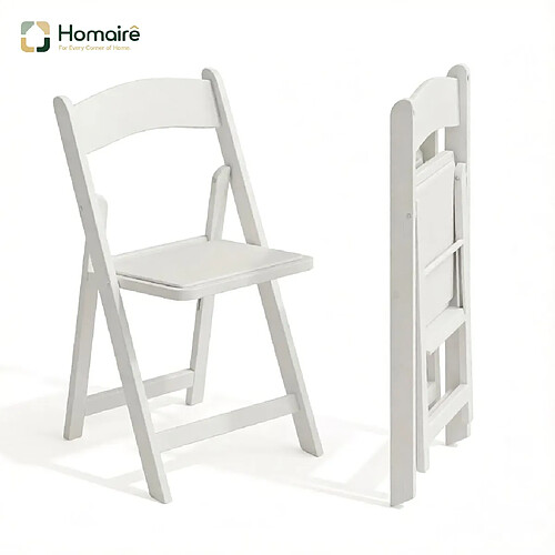 HOMAIRE Chaise blanc en similicuir et résine 44 x 45 x 78 cm