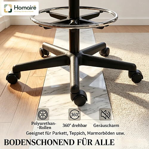HOMAIRE Chaise de bureau noir en Nylon de 58 × 58 × 103 cm