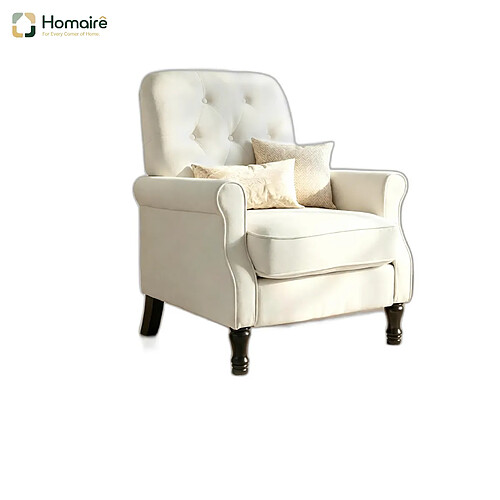 HOMAIRE Fauteuil en tissu crème 69 x 75 x 90 cm