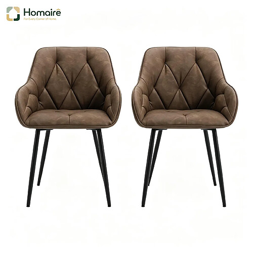 HOMAIRE Lot de chaises de salle à manger en métal et similicuir 45,5 x 45 x 83.5 cm