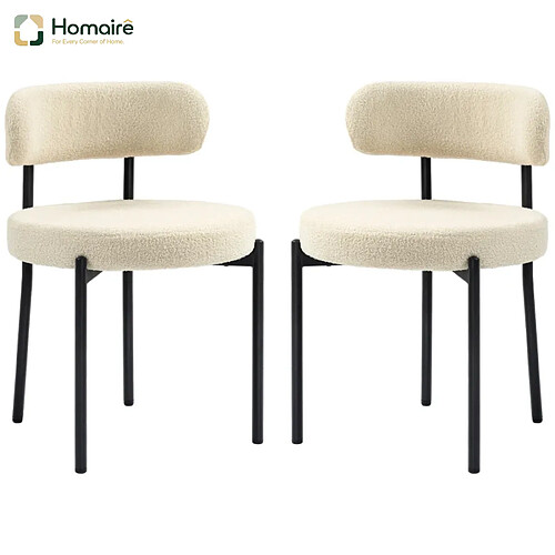 HOMAIRE Chaise beige en tissu et mousse 51 x 51 x 76 cm