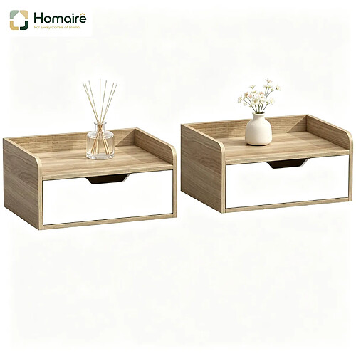 HOMAIRE Table de chevet naturel en panneau de particules
