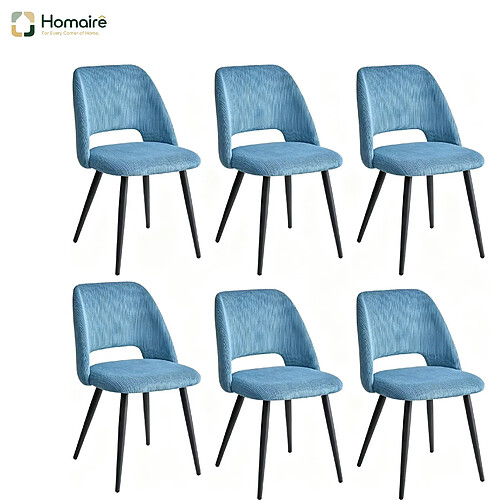 HOMAIRE Chaise bleu en tissu et métal 48 x 45 x 80.5 cm