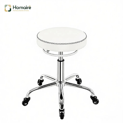 HOMAIRE Chaise de bureau blanc en métal et PU de 49 × 49 × 58 cm