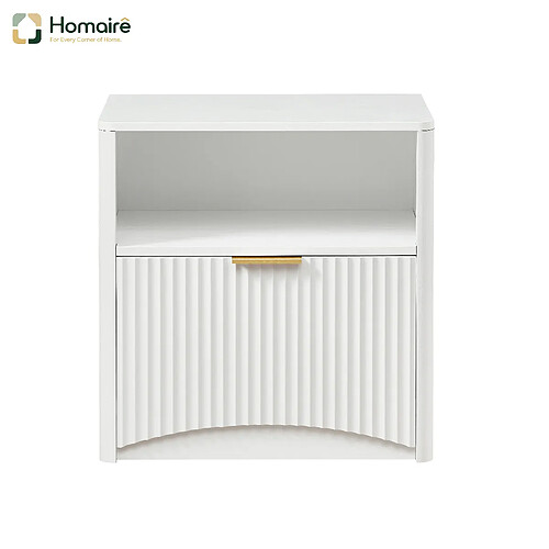 HOMAIRE Bout de canapé, blanc, en blanc 58 x 38 x 60 cm