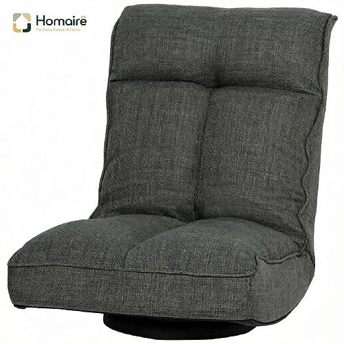 HOMAIRE Fauteuil en tissu gris avec rangement 58 x 107 x 79 cm